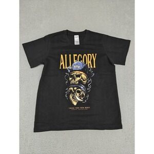 Allegory Shirt Mens Medium Black Pirate Skull Graphic Tee Choose Crew Wisely New
